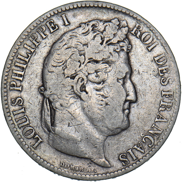 1831 BB France 5 Francs - Silver Coin - Nice