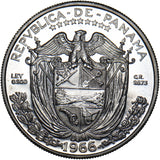 1966 Panama 1 Balboa - Silver Coin - Superb