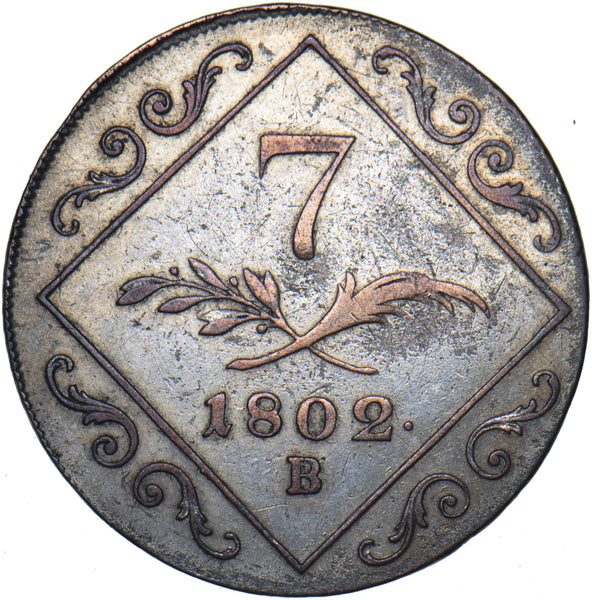 1802 B Austria 7 Kreuzer - Silver Coin - Nice