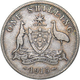 1915 Australia Shilling - George V Silver Coin - Nice