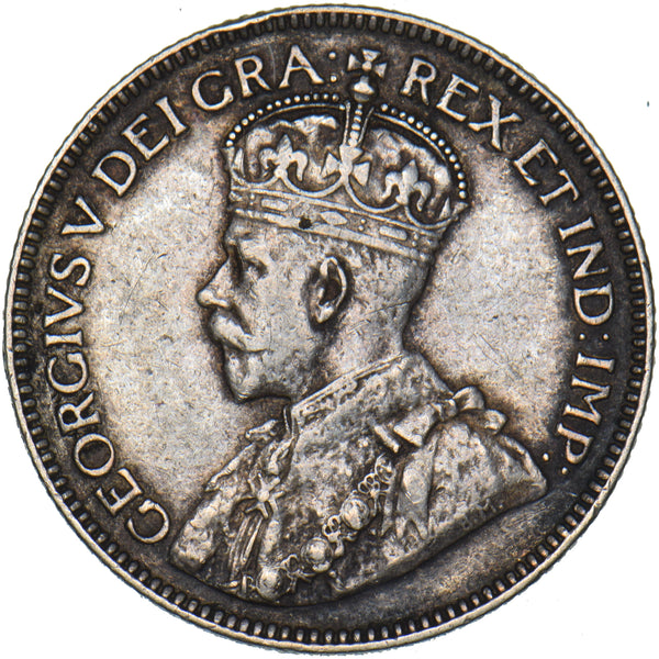 1916 Canada 25 Cents - George V Silver Coin - Nice