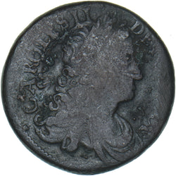 1680 Ireland Halfpenny - Charles II Copper Coin