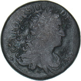 1680 Ireland Halfpenny - Charles II Copper Coin