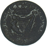 1682 Ireland Halfpenny - Charles II Copper Coin