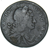1683 Ireland Halfpenny - Charles II Copper Coin