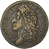 1689 Ireland Gunmoney Shilling (Sep) - James II Copper/Brass Coin - Nice