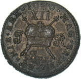 1690 Ireland Gunmoney Shilling (Apr:) - James II Copper/Brass Coin - Very Nice