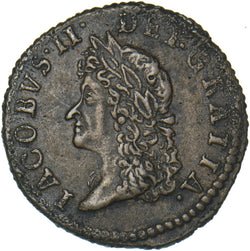 1690 Ireland Gunmoney Shilling (May.) - James II Copper/Brass Coin - Very Nice