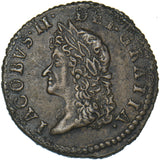 1690 Ireland Gunmoney Shilling (May.) - James II Copper/Brass Coin - Very Nice