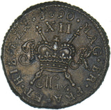 1690 Ireland Gunmoney Shilling (May.) - James II Copper/Brass Coin - Very Nice