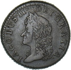 1690 Ireland Gunmoney Shilling (May) - James II Copper/Brass Coin - Nice