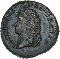 1690 Ireland Gunmoney Shilling (June.) - James II Copper/Brass Coin - Very Nice