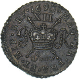1690 Ireland Gunmoney Shilling (June.) - James II Copper/Brass Coin - Very Nice