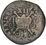 1690 Ireland Gunmoney Shilling (Sep:) - James II Copper/Brass Coin