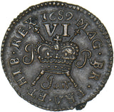 1689 Ireland Gunmoney Sixpence (Jan:) - James II Copper/Brass Coin - Very Nice
