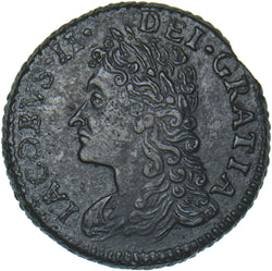 1689 Ireland Gunmoney Sixpence (Jan:) - James II Copper/Brass Coin - Nice