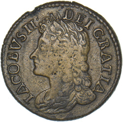 1689 Ireland Gunmoney Sixpence (Jan 9 Over 0) - James II Copper/Brass Coin -Nice