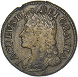 1689 Ireland Gunmoney Sixpence (Jan 9 Over 0) - James II Copper/Brass Coin -Nice