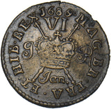1689 Ireland Gunmoney Sixpence (Jan 9 Over 0) - James II Copper/Brass Coin -Nice