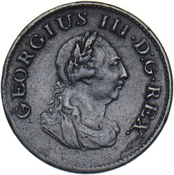 1806 Ireland Farthing - George III Copper Coin - Nice