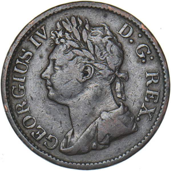 1823 Ireland Halfpenny - George IV Copper Coin - Nice