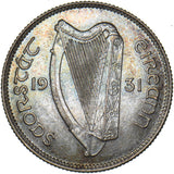 1931 Ireland Shilling - Silver Coin - Superb
