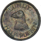 1929 Lundy 1/2 Puffin - Martin Coles Harman Bronze Coin - Very Nice