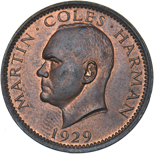 1929 Lundy Puffin - Martin Coles Harman Bronze Coin - Superb