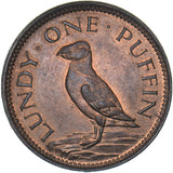 1929 Lundy Puffin - Martin Coles Harman Bronze Coin - Superb