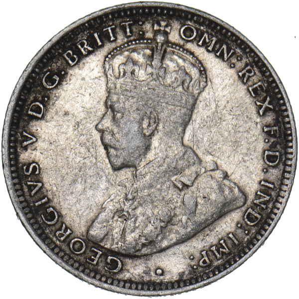 1916 British West Africa Shilling - George V Silver Coin - Nice