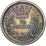 1836 British Guiana 1/8 Guilder - William IV Silver Coin - Nice