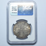 1887 Double Florin (NGC MS 63) - Victoria British Silver Coin - Superb