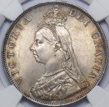 1887 Double Florin (NGC MS 63) - Victoria British Silver Coin - Superb