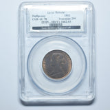 1862 Halfpenny (CGS AU 78) - Victoria British Bronze Coin - Superb