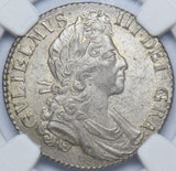 1700 Shilling (No Stops Rv. NGC MS63) - William III British Silver Coin - Superb