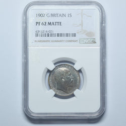 1902 Matt Proof Shilling (NGC PF 62) - Edward VII British Silver Coin - Superb