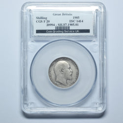 1905 Shilling (CGS F 20) - Edward VII British Silver Coin