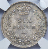 1885 Sixpence (NGC MS 62) - Victoria British Silver Coin - Superb