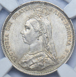 1888 Sixpence (NGC MS 62) - Victoria British Silver Coin - Superb