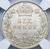 1888 Sixpence (NGC MS 62) - Victoria British Silver Coin - Superb