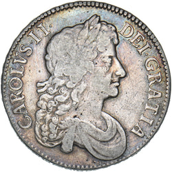 1679 Crown (3rd Bust) - Charles II British Silver Coin - Nice