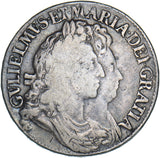 1691 Crown (I Over E) - William & Mary British Silver Coin