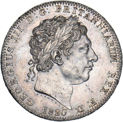 1820 Crown - George III British Silver Coin - Very Nice