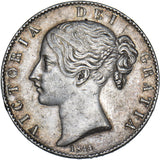 1844 Crown (Cinquefoil Stops) - Victoria British Silver Coin - Nice