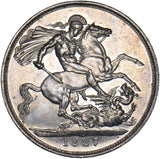 1887 Crown - Victoria British Silver Coin - Very Nice