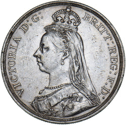 1887 Crown - Victoria British Silver Coin - Nice