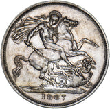 1887 Crown - Victoria British Silver Coin - Nice