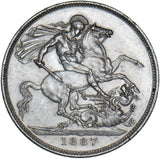 1887 Crown - Victoria British Silver Coin - Nice