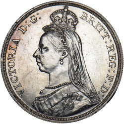 1887 Crown - Victoria British Silver Coin - Very Nice