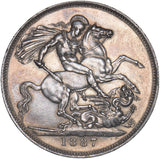1887 Crown - Victoria British Silver Coin - Very Nice